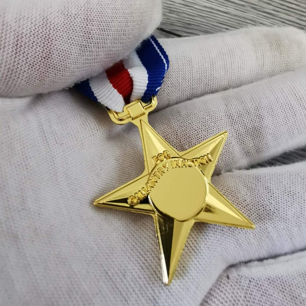 wootall US Silver Star Military Medal Bronze Star Souvenir Badge